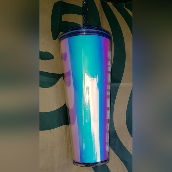 5. Starbucks 24oz Iridescent Tumbler with straw - Picture 5 of 6